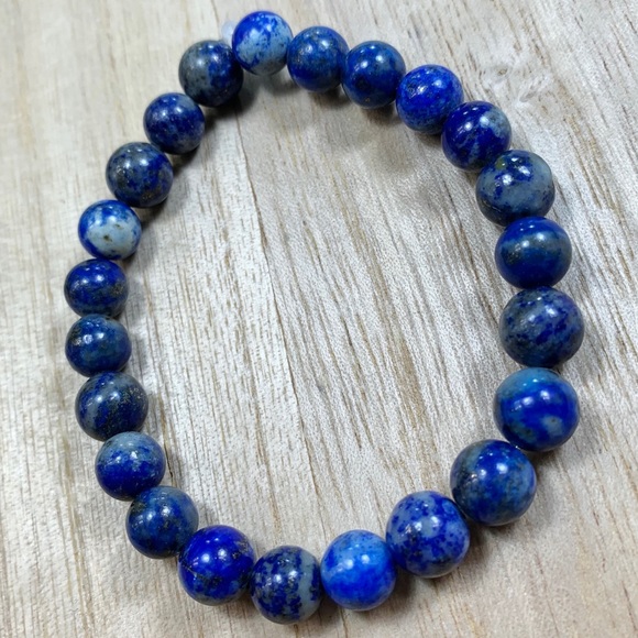 8mm Lapis Lazuli Chakra Stretch Bead Bracelet - Picture 7 of 7